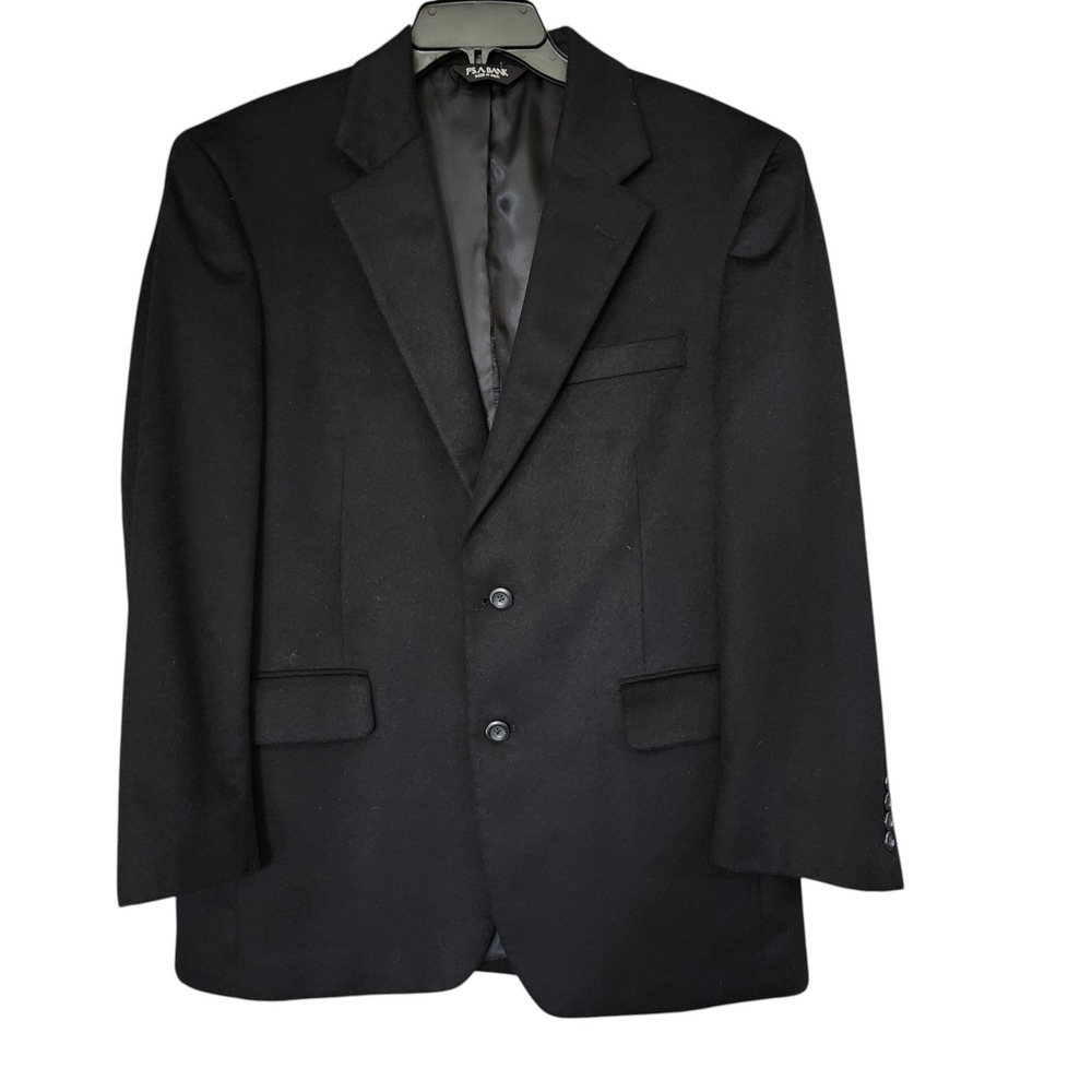 Jos. A. Bank Mens 40S Blazer 100% Cashmere Black 2-Button Sport Coat